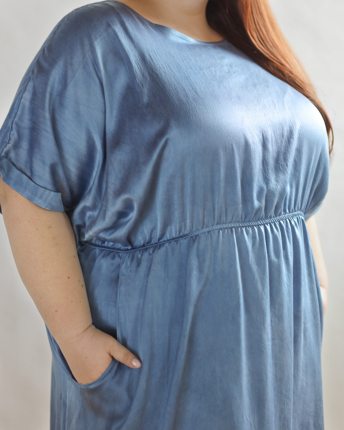 THE NATURALLY DYED SILK GATHER DRESS