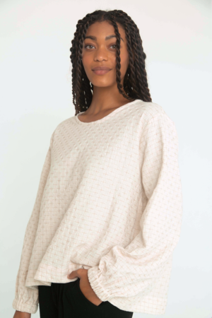 THE COTTON + LINEN POOF TOP